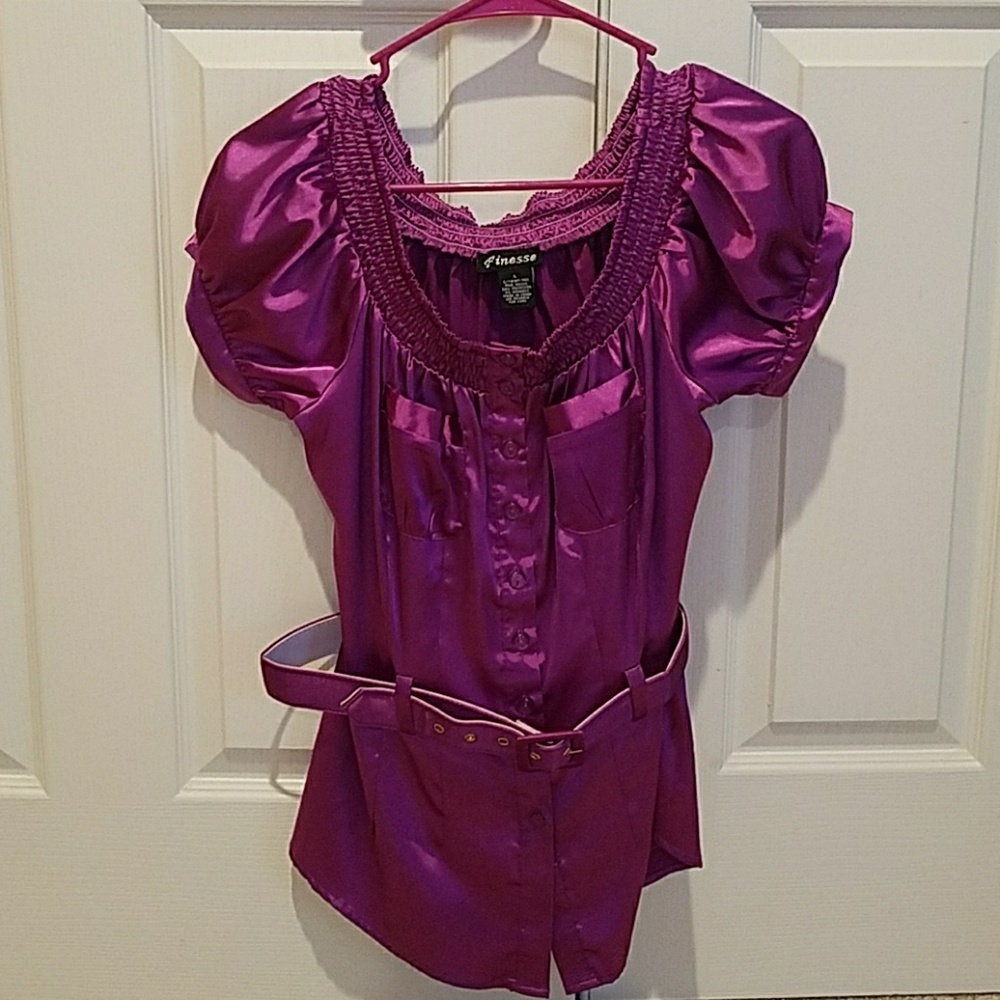 Purple satin top